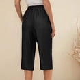 thumbnail image 5 of Outfmvch Capri Palazzo Pants Boho Pants for Women 2026 Palazzo Pants Cotton Linen Pants Linen Palazzo Trousers Plus Size Elastic Waist Trousers Palazzo Pants with Pockets Pull On Elastic Black S-2XL, 5 of 5