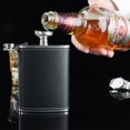 thumbnail image 2 of WSBArt 8 Oz Hip Flask for Liquor Black Leather Flask and Funnel, Leak Proof 18/8 Stainless Steel Pocket Flask for Men Gift, 2 of 8
