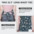 thumbnail image 6 of Pioneer Flower Floral Print Pattern Apron-Garden Aprons for Women with Pockets-Cotton Linen Waterproof Kitchen Cooking Gardening Aprons Adjustable for Kitchen,Cooking,BBQ and Salon 33x27 Inch, 6 of 7