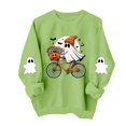thumbnail image 4 of Edvintorg Womens Crewneck Sweatshirt Halloween Printed Sweat Shirts Long Sleeve Sweatshirts Loose Casual Womens Fashion S-2XL Green, 4 of 5