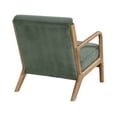 thumbnail image 4 of Xukmct Corduroy Accent Chair with Wooden Frame, Upholstered Lounge Chair Club Chair for Living Room, Office, Bedroom, Green, 4 of 9