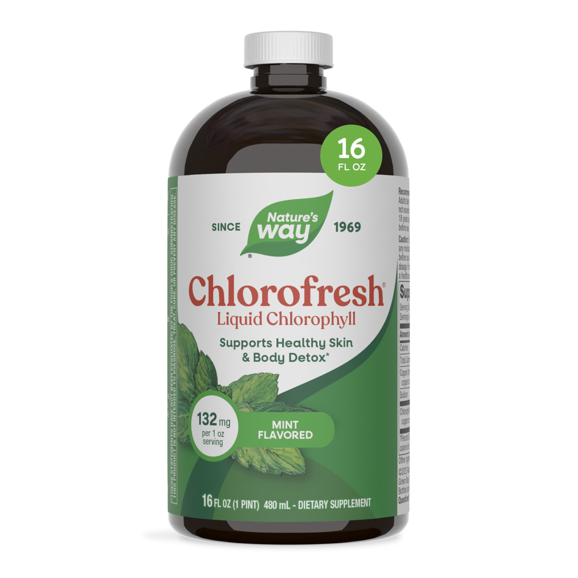 サプリメント clo Nature's Way, Liquid Chlorophyll, 16 Fl Oz, Internal Deodorant