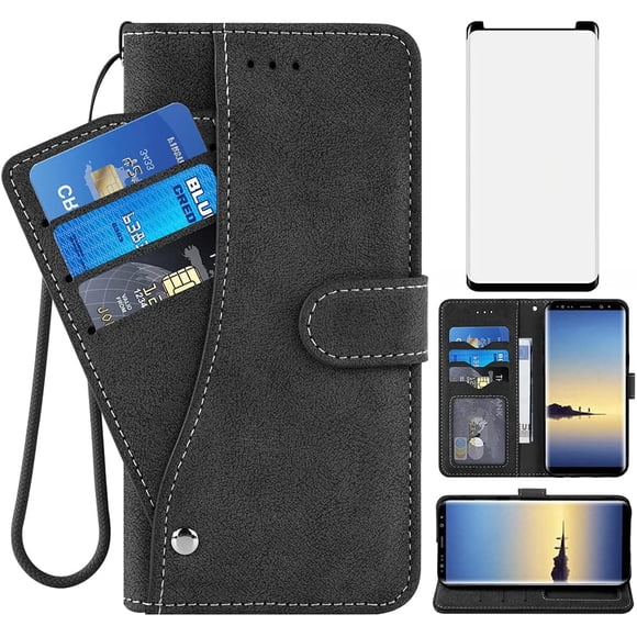 Samsung Galaxy Note 8 Wallet Case,Luxury Leather Phone Cases with Credit Holder Slot Stand Kickstand Book