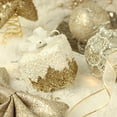 thumbnail image 3 of Christmas Hanging Ornaments, 18 Count Pre-Strung Plastic Balls, Shatterproof Barrel Packed Balls for Holiday Xmas Party Wreath Tabletop Tree Decorations, 2.36 Inch, Gold, 3 of 5