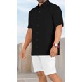 thumbnail image 5 of HAPPY BAY Men's Beach Summer Button Down Short Sleeve Untucked Solid Shirt With Pocket Oxford Casual Shirts for Men 3XL Plain, Black, 5 of 6