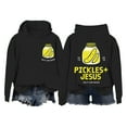 thumbnail image 2 of Funny Saying Pickles Jesus Salty And Saved Hoodies for Women Humor Christian Hooded Sweatshirt Pullover with Pockets, 2 of 3