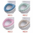 thumbnail image 6 of Sonceds Bathroom Soft Thicker Warmer Stretchable Washable Cloth Toilet Seat Cover Closestool Pads, 6 of 9