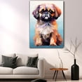 thumbnail image 5 of Thuan Pekingese Art Funny Dog Canvas Wall Art Watercolor Animal Cute Puppy Painting Canvas Prints for Farmhouse Kitchen Bedroom Bathroom Decor Framed and Ready to Hang, 5 of 6