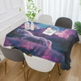 thumbnail image 6 of 54x72 Inch Tablecloth Polyester Square Tablecloth for Home Kitchen Dinner Decor White Unicorn and Castle, 6 of 9