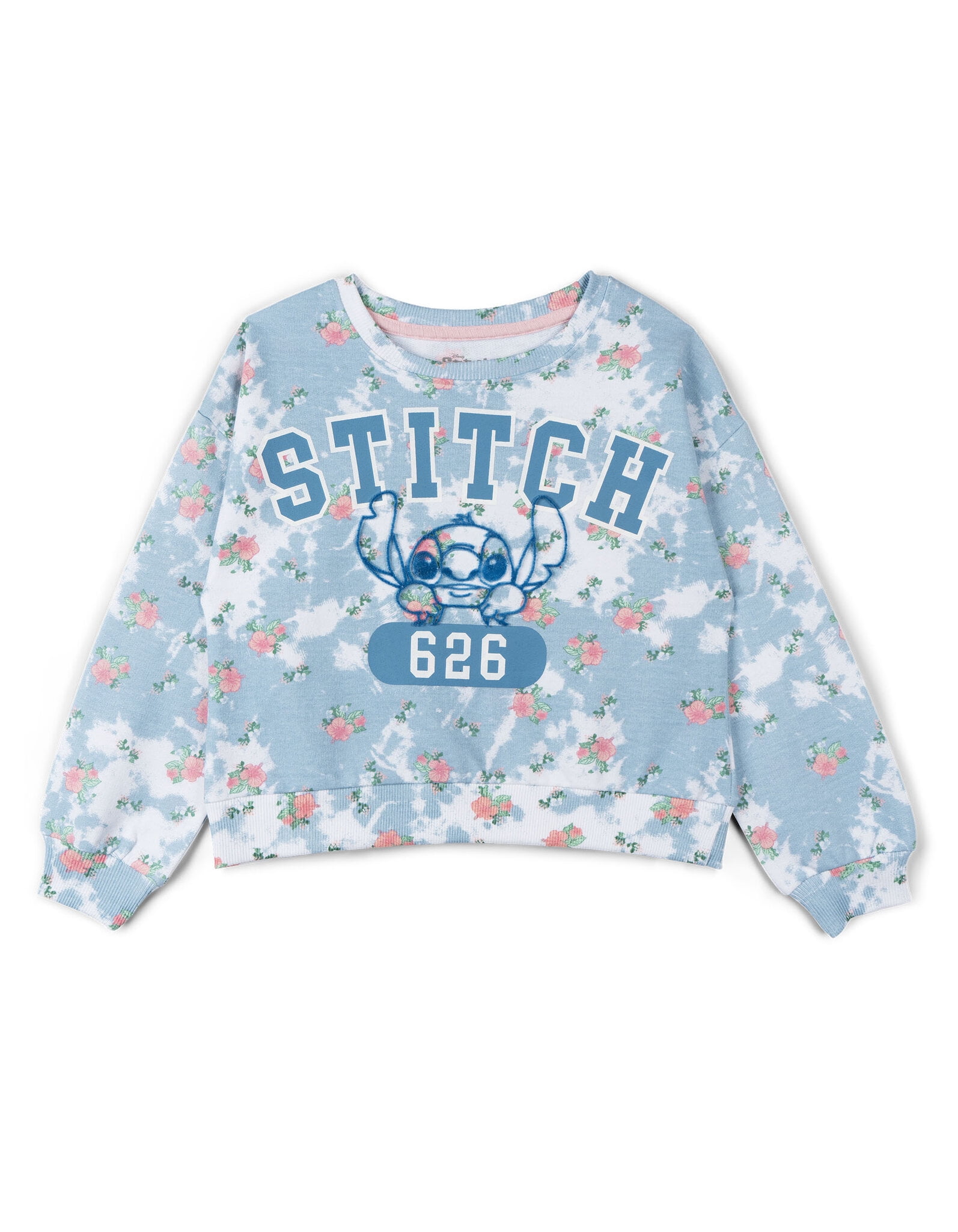 Disney Lilo & Stitch French Terry Drop Shoulder Pullover Sweatshirt, T-Shirt and Shorts 3 Piece Outfit Set Tie Dye Toddler to Big Kid