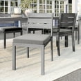 thumbnail image 3 of Martha Stewart Set of 2 Indoor-Outdoor Stackable Patio Dining Chairs with Gray Brushed Woodgrain Aluminum Finish and Gray All-Weather Seat Cushions, 3 of 11