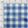 thumbnail image 1 of oneOone Polyester Lycra Blue Fabric Gingham Check Craft Projects Decor Fabric Printed By The Yard 56 Inches Wide, 1 of 4