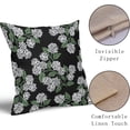 thumbnail image 3 of Black Green White Hydrangea Pillow Covers 18x18 Set of 2 Floral Leaves Print Decorative Throw Pillowcases Outdoor Rustic Flower Farmhouse Spring Cushion Cases Decor for Home Couch Sofa Bed, 3 of 7