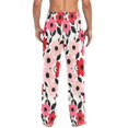 thumbnail image 4 of FORMRS Mens Pajama Pants with Pockets Sleepwear Lounge Bottoms Sizes S-2XL, Pink and Red Flowers, 4 of 7