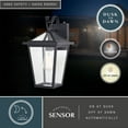 thumbnail image 3 of Derby 8-in W 1 Light Dusk to Dawn Matte Black Outdoor Wall Lantern Clear Glass Shade, LED Compatible, 3 of 13