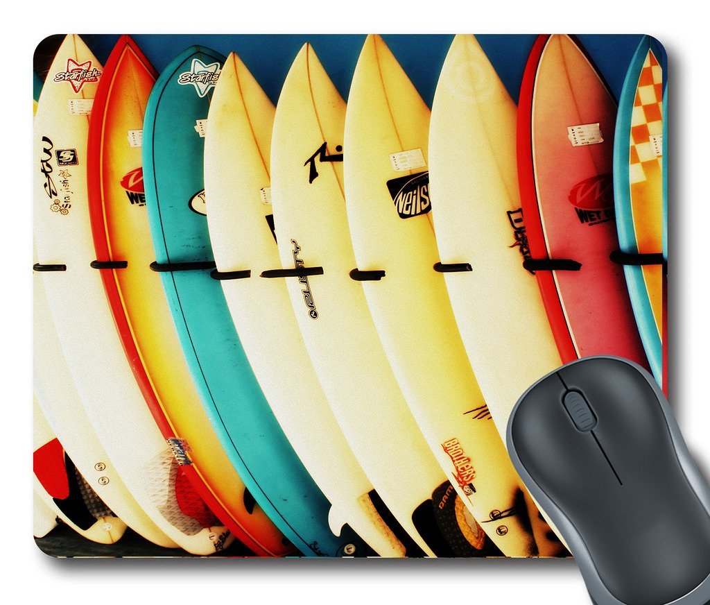GCKG Colorful Surfboard Mouse Pad Personalized Unique Rectangle Gaming