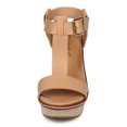 thumbnail image 4 of Breckelles CF09 Women Leatherette T-strap Platform Weave Sandal Wedge, 4 of 5