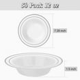 thumbnail image 4 of 100 Pack Disposable Soup Bowls with Silver Rim, 12oz Premium Heavy Duty Plastic Dinner Bowls for Party, Wedding and Holiday, 4 of 6