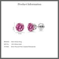 thumbnail image 5 of Gem Stone King 14K White Gold Screwback Stud Earrings for Women Men with Pink Round Moissanite (1.60 Cttw), 5 of 5