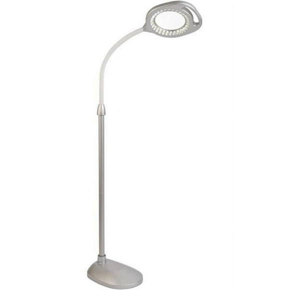 OttLite OTTCS43828W 54.8 in. 240 lm LED Magnifier Floor & Table Lamp&#44; Silver