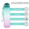 thumbnail image 3 of Muyoka Botella de agua de 1000 ml Botella de agua motivacional con marcador de tiempo Botella de agua deportiva Tritan sin BPA Medida diaria Marcas de tiempo de seguimiento Taza de agua Asegúrese de b Muyoka Hogar, 3 of 7