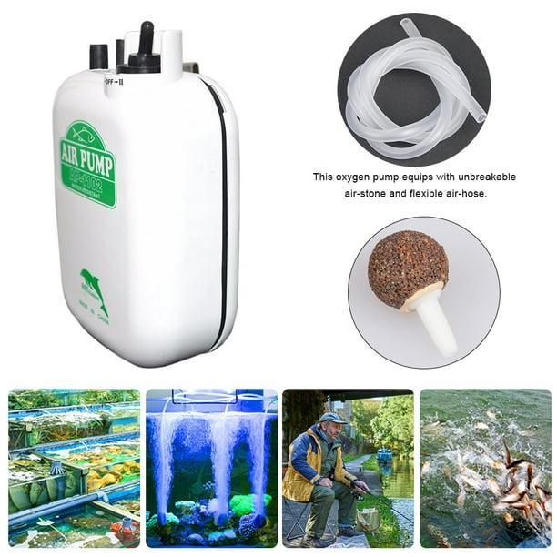 Aérateur portatif de pompe à oxygène de poissons de pompe à air de pêche de  Gprince pour le réservoir de bulle de poissons d'aquarium 