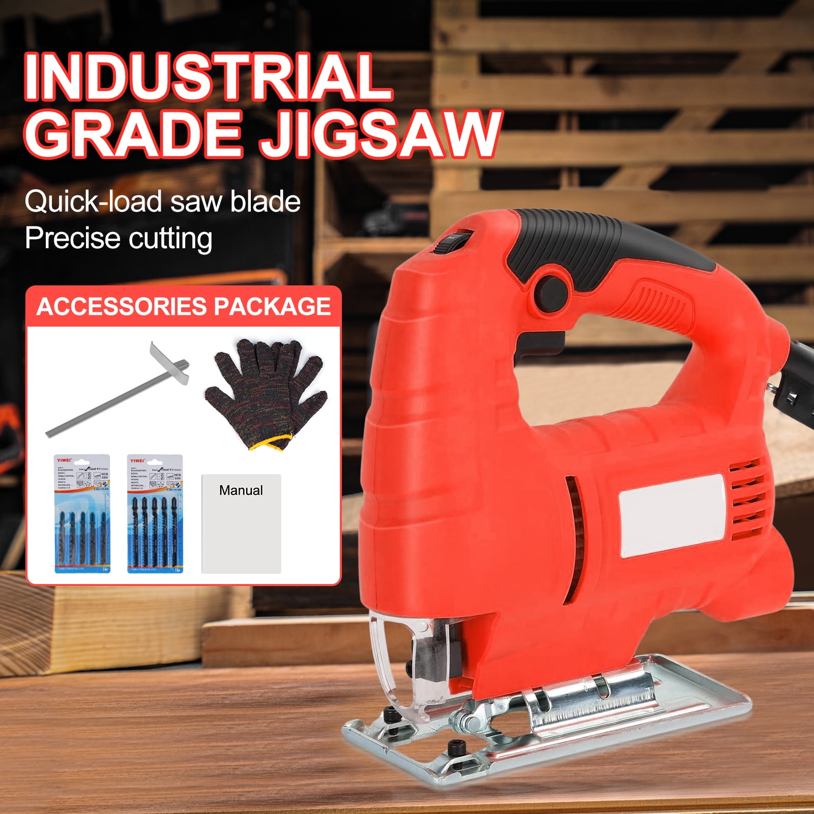 Victool 800W Jig Saw 6 Speed Adjustable Multifunctional Electric Jigsaw Woodworking Power Tool US 110V