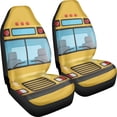 thumbnail image 3 of XYZCANDO Protector Car Seat Covers SUV Truck Sedan, Washable Comfortable Car Front Seat Covers 2 Pack Polyester Fabric Yellow Bus Front Design, 3 of 10