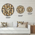 thumbnail image 4 of Designart 'Retro Luxury Waves In Blue and Gold I' Mid-Century Modern Wood Wall Clock, 4 of 5