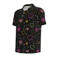 thumbnail image 4 of Wukai Heart and Stars Men’s Polo Shirts,Quick-Dry Athletic Shirt,Classic Fit Shirts-Large, 4 of 8