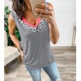 thumbnail image 1 of T-shirt Sans Manches Imprimé Léopard V Cou Streetwear pour Femmes, 1 of 5