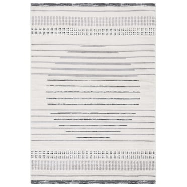 SAFAVIEH Alamo Arielle Geometric Area Rug, Ivory/Grey, 4' x 6'