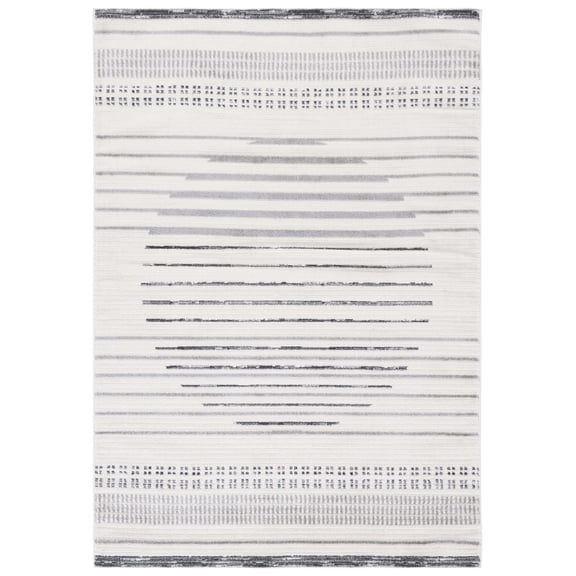 SAFAVIEH Alamo Arielle Geometric Area Rug, Ivory/Grey, 5'3" x 7'6"