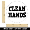 thumbnail image 2 of Clean Hands Text Self-Inking Rubber Stamp Ink Stamper - Fuchsia Ink - Small 3/4 Inch, 2 of 7