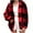 Red, variant on Posijego Women's Fleece Jackets Hooded Long Sleeve Plaid Fuzzy Coats Fall Winter Open Front Outerwear