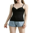 thumbnail image 1 of Women Padded Bra Spaghetti Strap V Neck Vest Cami Tank Tops Shirt Blouse, 1 of 5