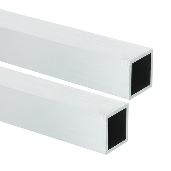 Uxcell Aluminum Square Tubing, Square Tube Seamless Structural Metal Profile Hardware for Construction DIY Home Furniture 0.98" Width x 0.08" Wall Thick