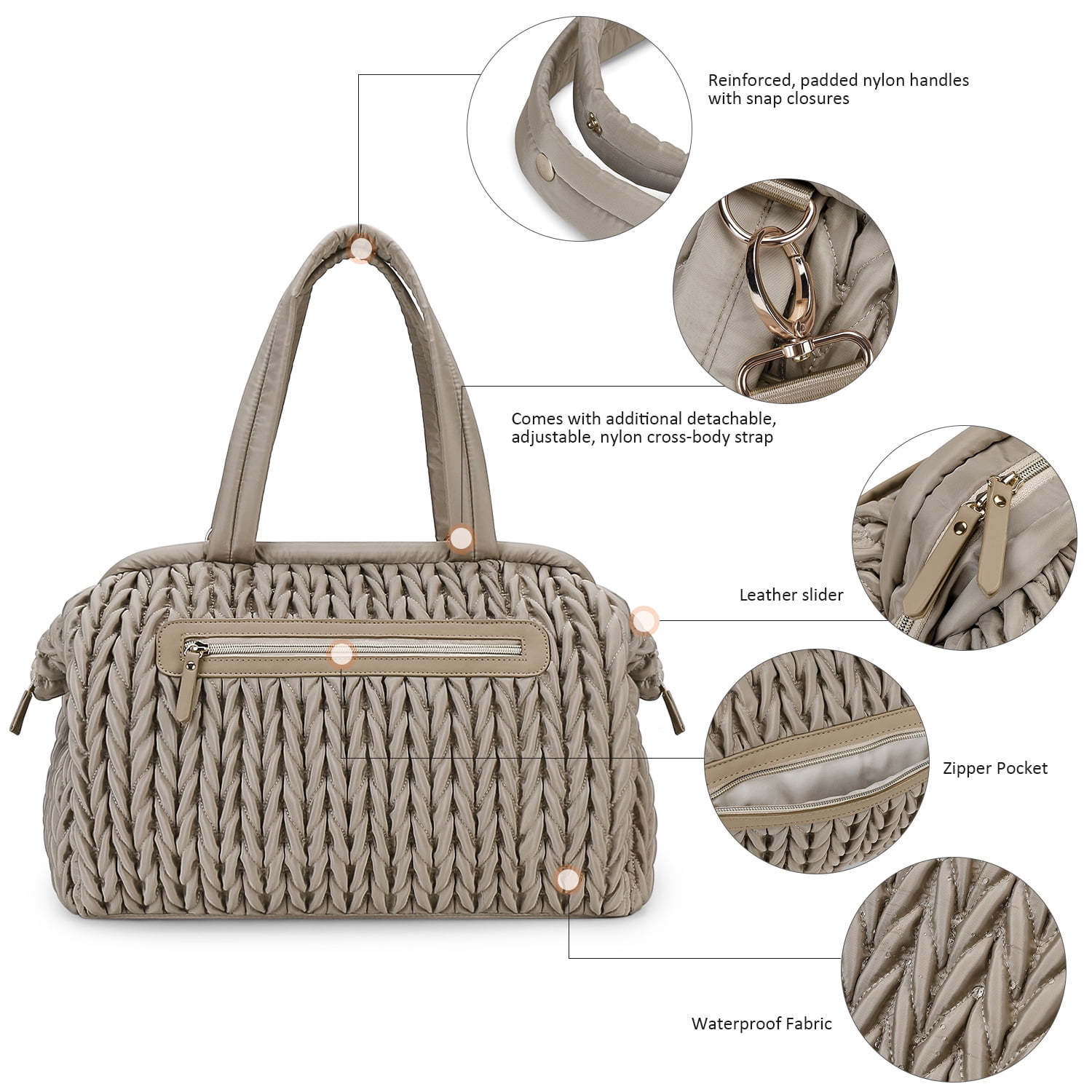 Sunyuer Diaper Tote Bags for Women, Lightweight Travel Work Hospital Maternity Weekender Bag, Crossbody Mommy Bag