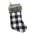 thumbnail image 2 of Christmas Stockings,19" Red Black Buffalo Plaid Christmas Stockings with Plush Faux Fur Cuff Xmas Stockings Fireplace Hanging Stockings for Family Holiday Christmas, 2 of 8
