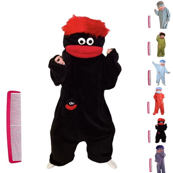 Cozilia Cute Cartoon One-Piece Pajamas for Adults, Extra Soft Matching Loungewear, Funny Hooded Pajamas for Couples, Comfortable Animal Onesie for Home Leisure, Unisex Pajama Suit, Purple XL