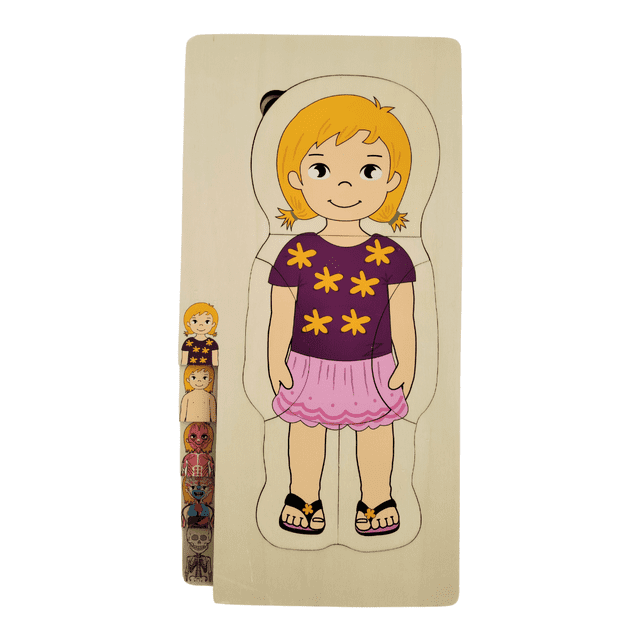 Juego de mesa rompecabezas cuerpo humano de madera 5 capas: ¡Aprende jugando!. niño y niña