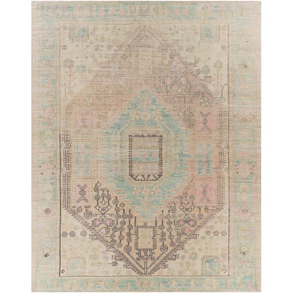BoutiqueRugs Rickinghall Traditional Area Rug - Dusty Pink, Peach, Charcoal - 2' x 3'