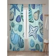 thumbnail image 5 of Ocean Creature Sheer Curtains 2 Panels Set Conch Blue Shell Sea Starfish Cartoon Lihgt Filtering Rod Pocket Voile Drape, Semi Sheer Window Curtains for Bedroom Living Room, 52"x96", 5 of 5