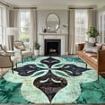 thumbnail image 2 of Abstract Green Black Flowers 5x7 Area Rugs for Living Room, Vintage Abstract Black Green Flowers Non Slip Floor Mat Washable Low-Profile Indoor Carpet for Bedroom, Dining Room, Bathroom, 2 of 9
