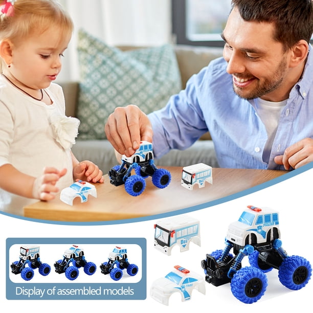 DIY Intercambiable Car Shell Tire hacia atrás Escalada Coche Un cambio Tres Simulación Vehículo todoterreno Niño Coche Juguete Modelo Cumpleaños Regalo de Navidad Wmkox8yii shdjk2011