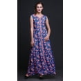 thumbnail image 2 of Bimba Floral Printed Front Slit Sleeveless Summer Spring Long Women BeachÂ&nbsp;Dress-Medium, 2 of 5