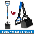 thumbnail image 2 of OUT! Dog Pooper Scooper with Easy Squeeze Handle - Black and Blue, 2 of 12