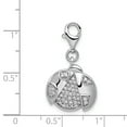thumbnail image 5 of Finest Gold Sterling Silver Rhodium-Plated CZ Ladybug with Lobster Clasp Charm, 5 of 5