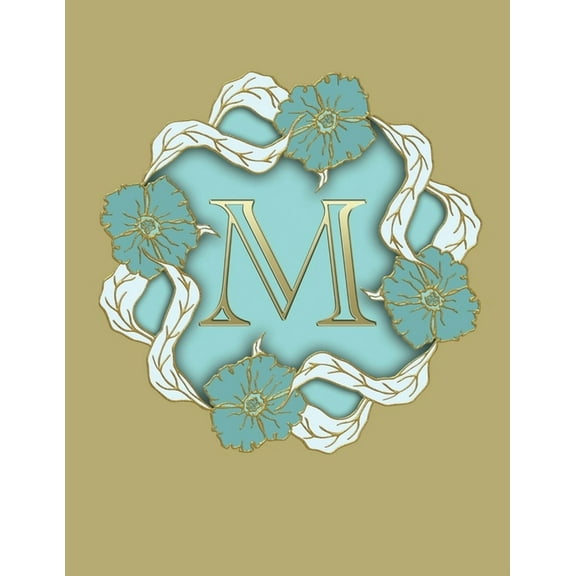 M: 100 Pages 8.5" X 11" Monogram Notebook College Ruled Line Paper, (Paperback)