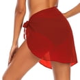 thumbnail image 4 of Qzwdhjm Swimsuit Coverups for Women Sarong Beach Bikini Wrap Semi-Sheer Short Skirt Chiffon Scarf for Summer Swimwear, 4 of 6